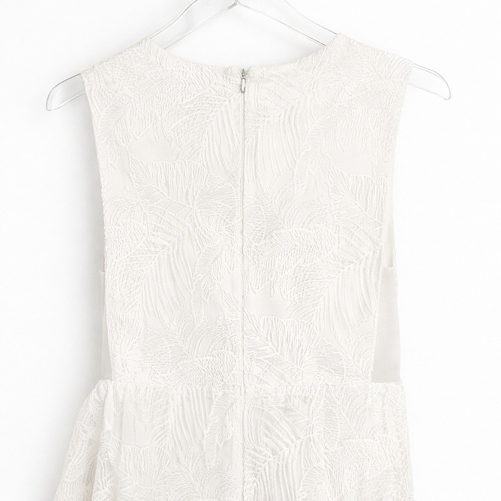 ONE33 Social White Lace Ruffle Midi Dress Size 4 High-Low Formal Bridal Party - Picture 6 of 16